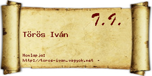 Törös Iván névjegykártya