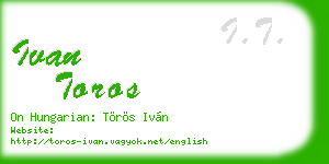 ivan toros business card